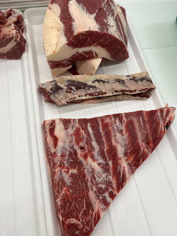 Chuck and plate rib cuts laid out after processing